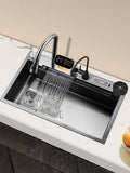 CANEY Waterfall Kitchen Sink Faucets Modern