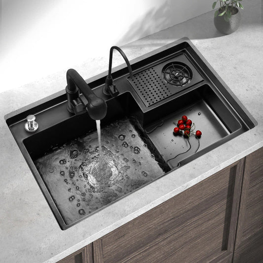 Black NANO 304 Kitchen Sinks And Faucets Modern Kitchen