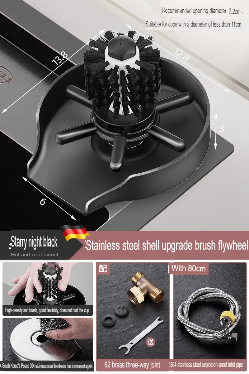 Auto Glass Rinser Tap-Wash Kitchen Sink Faucet