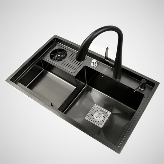 Black NANO 304 Kitchen Sinks And Faucets Modern Kitchen