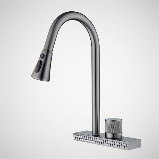 GRAY Waterfall Faucets, Waterfall Sink Taps Multifunction
